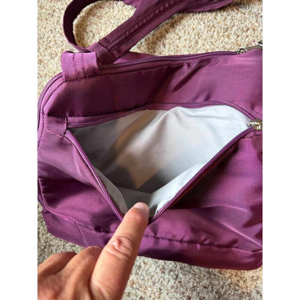 Travelon Anti-Theft Classic Crossbody bag/purse, Purple canvas; - Picture 10 of 15